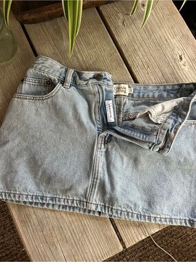 Ghanda Light Blue Denim Mini Skirt